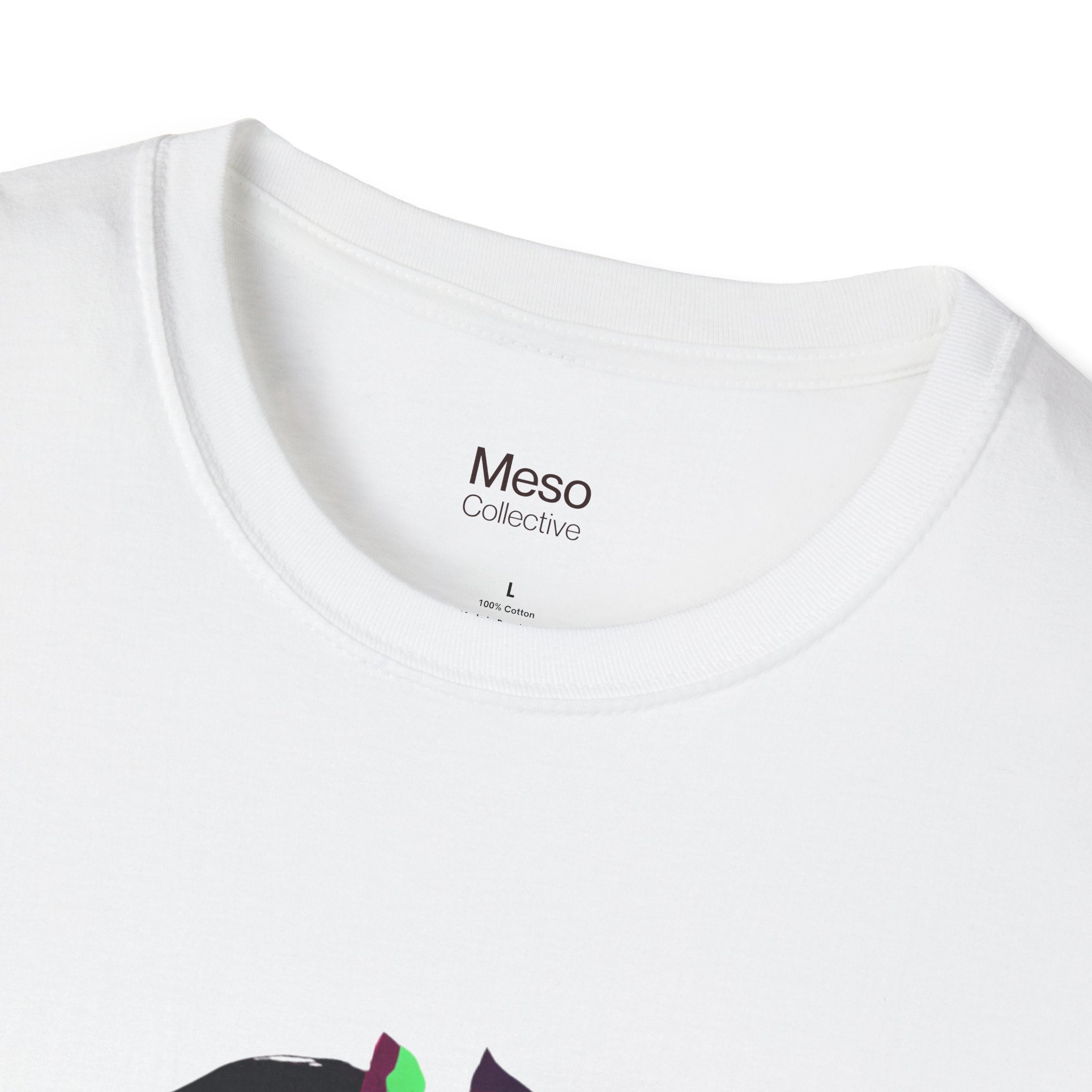 Floral Glitch Silhouette T-Shirt | Neon Flowers Portrait