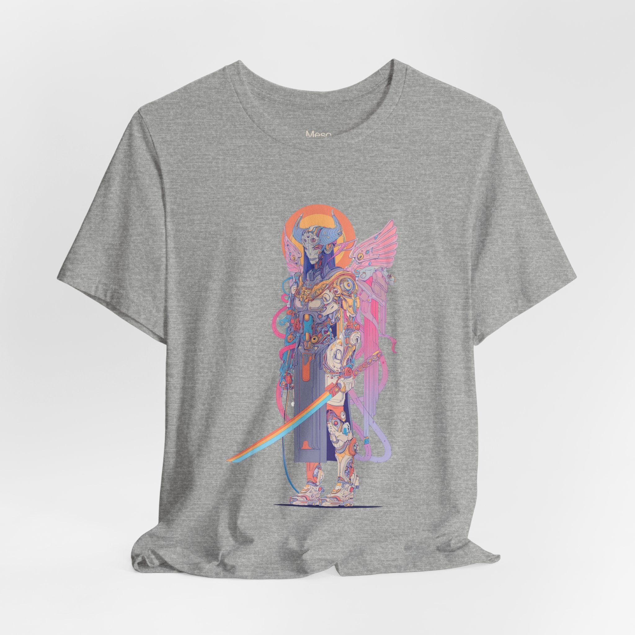 Celestial Warrior with Sword T-Shirt | Angelic Armor Illustration