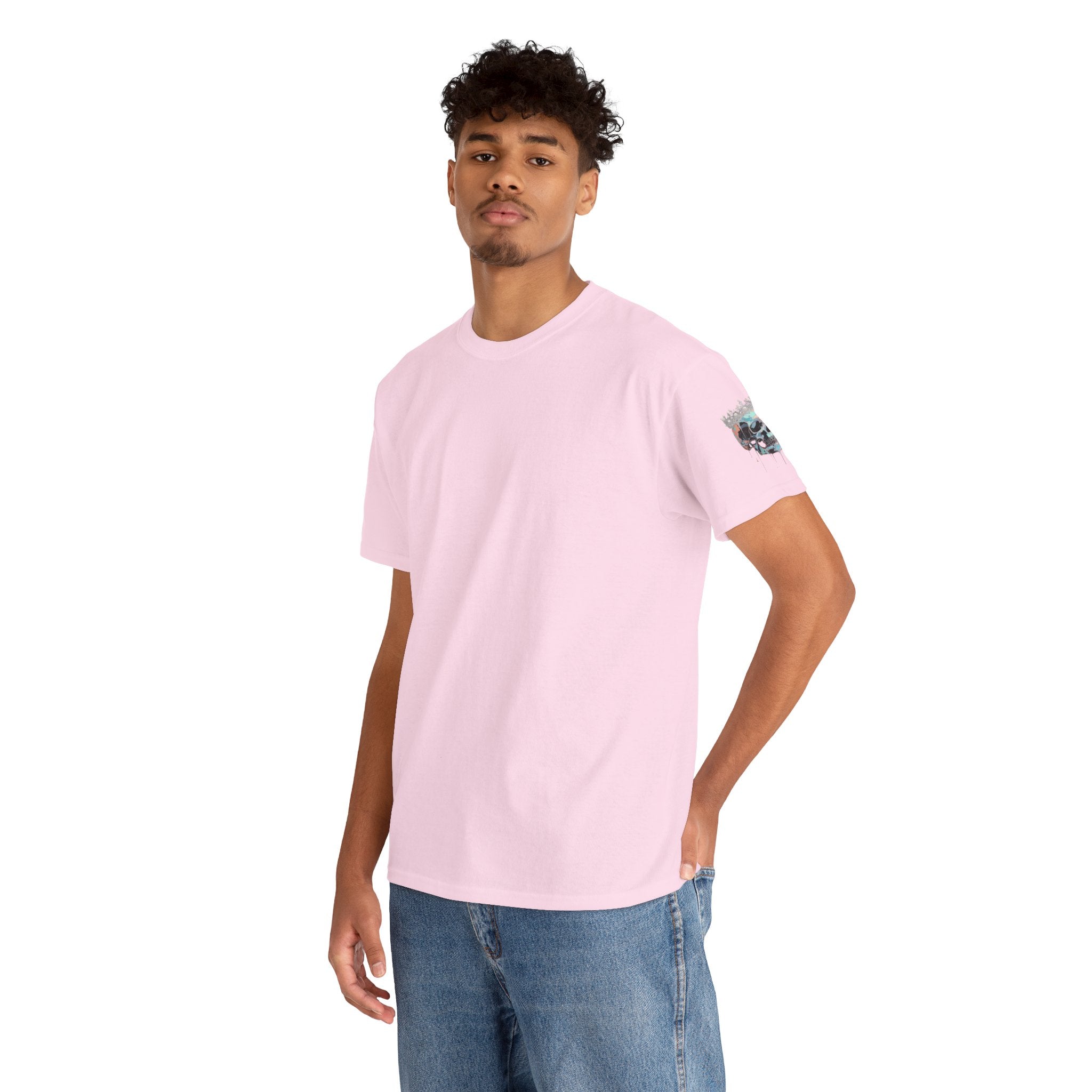 T-Shirt — Minimal 'Meso Collective' Back Print Tee with Subtle Sleeve Graphic