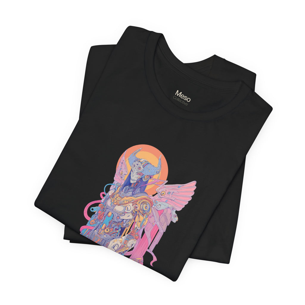 Celestial Warrior with Sword T-Shirt | Angelic Armor Illustration