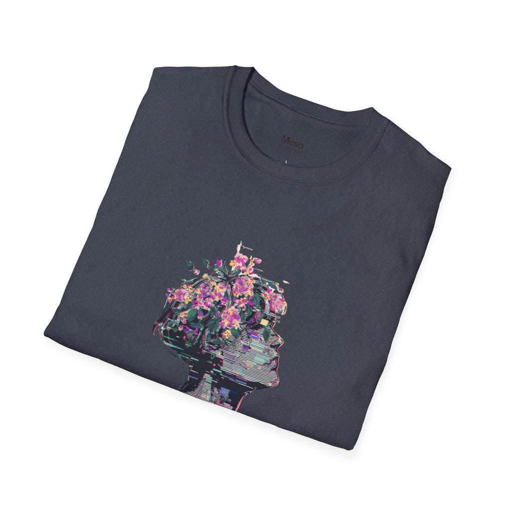 Hope floral bust graphic T-Shirt | silhouette art, glitch collage