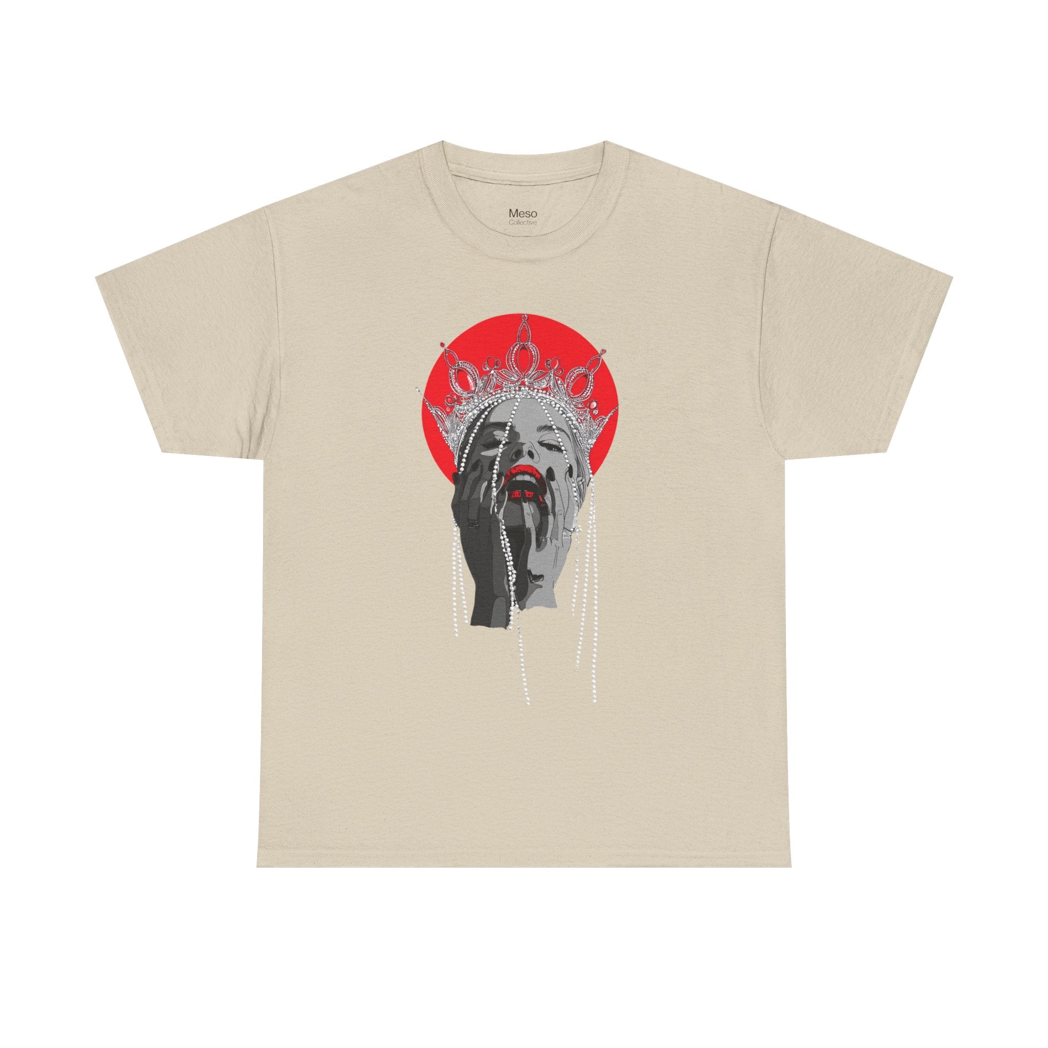 Crowned Scream Graphic Tee — Red Halo Portrait T-Shirt