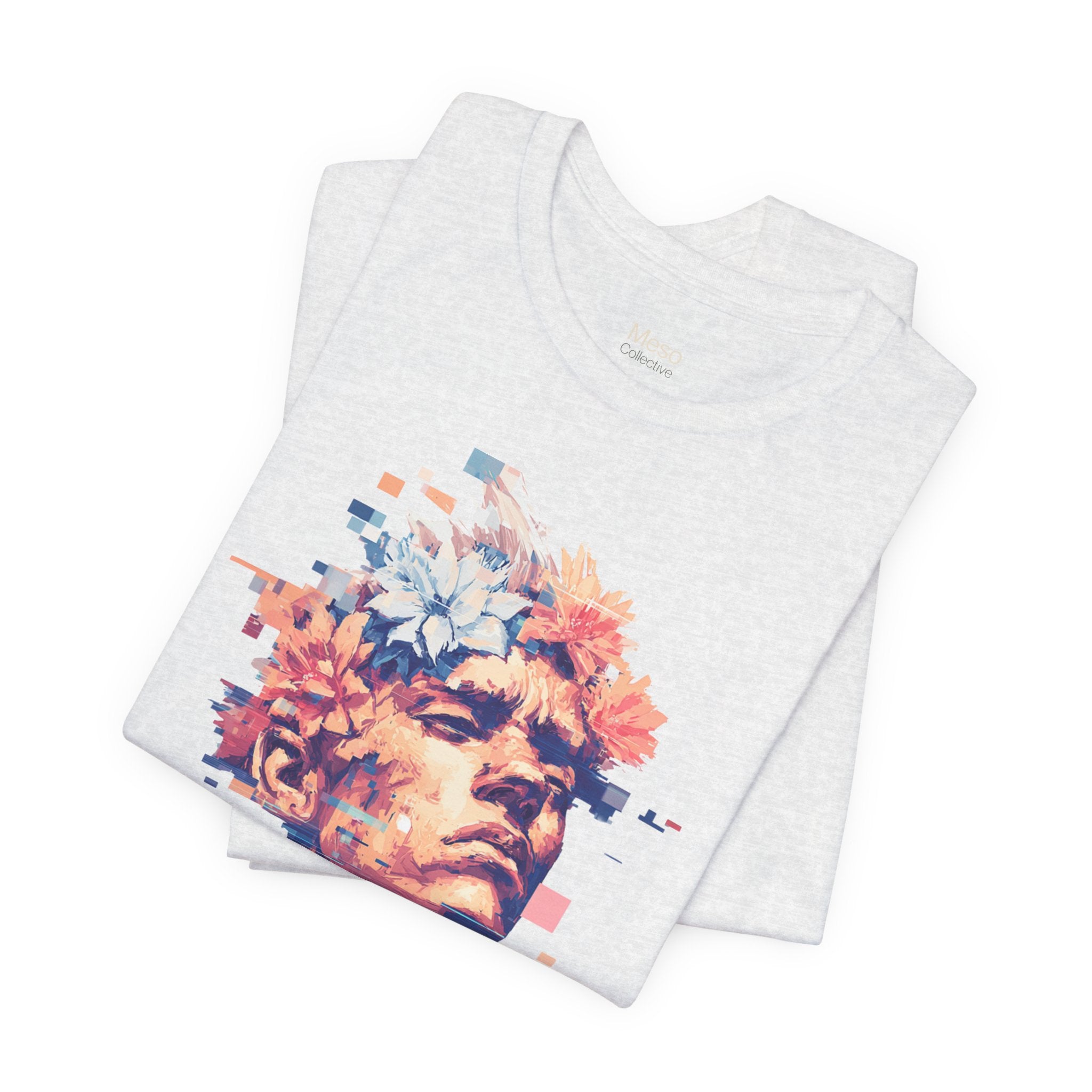 IDGAF Statue Bust Graphic Tee | Glitched Classical Sculpture T-Shirt