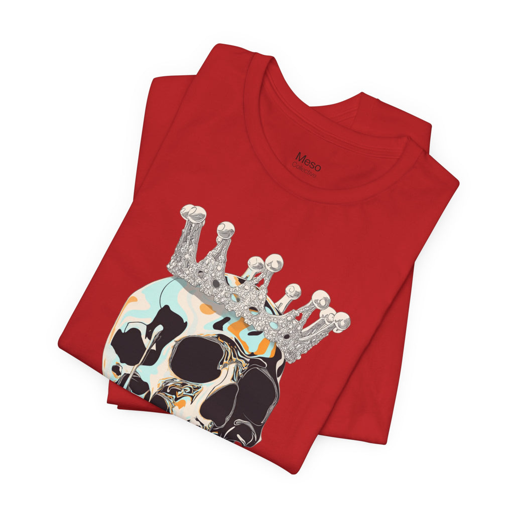 Skull Crown Graphic Tee — Dripping Art Skull T-Shirt