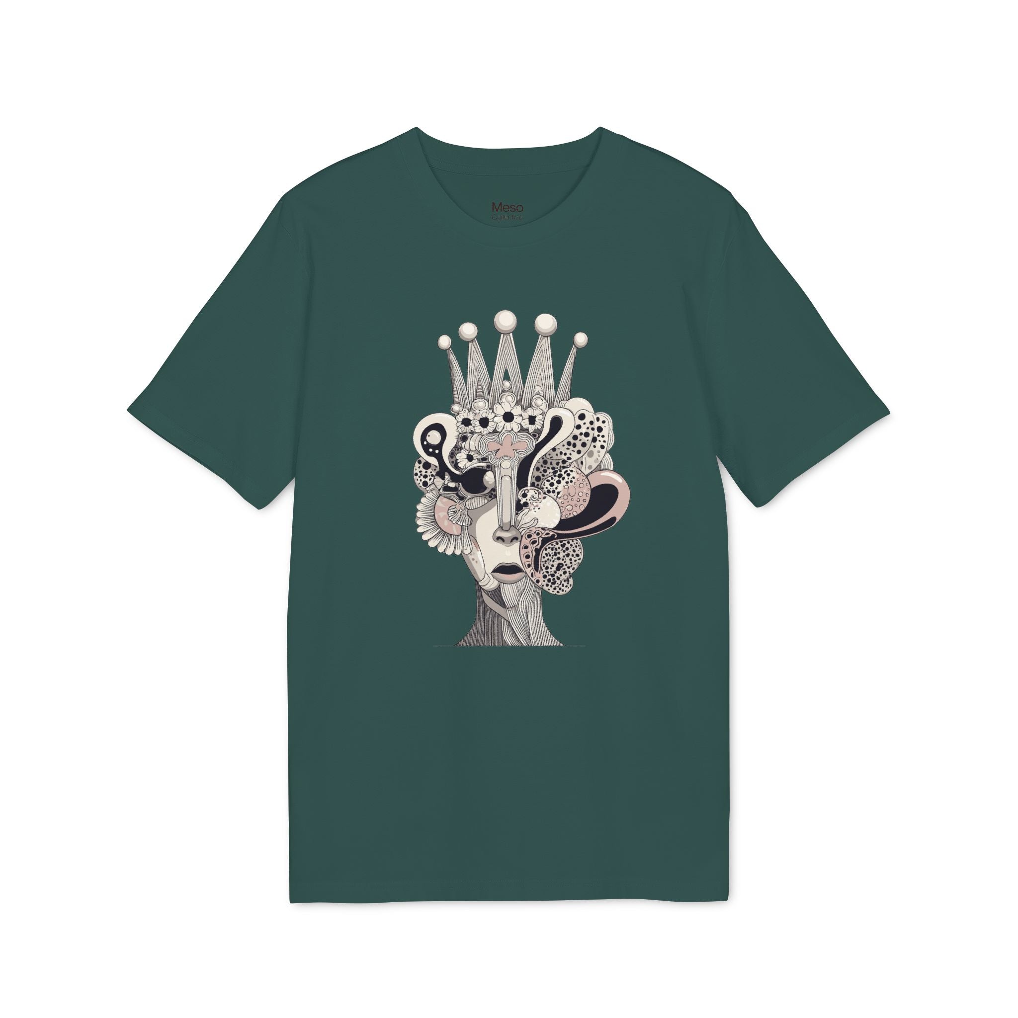 Limited Edition: Artistic Crowned Portrait T-Shirt — Surreal Feminine Collage Tee