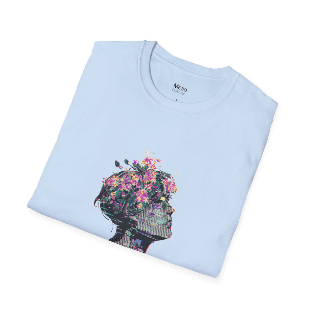 Hope floral bust graphic T-Shirt | silhouette art, glitch collage