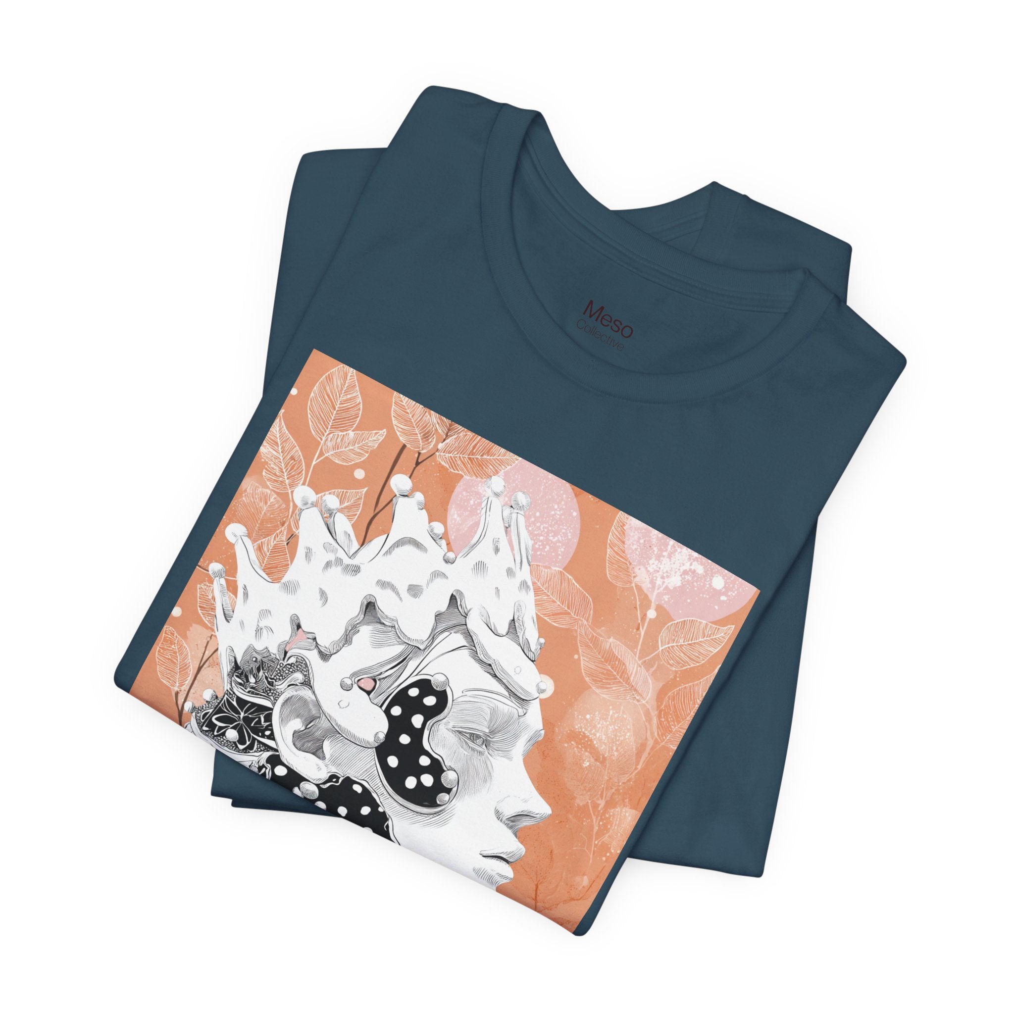 Artistic Coral Portrait Tee — Abstract Floral Woman Graphic T-Shirt