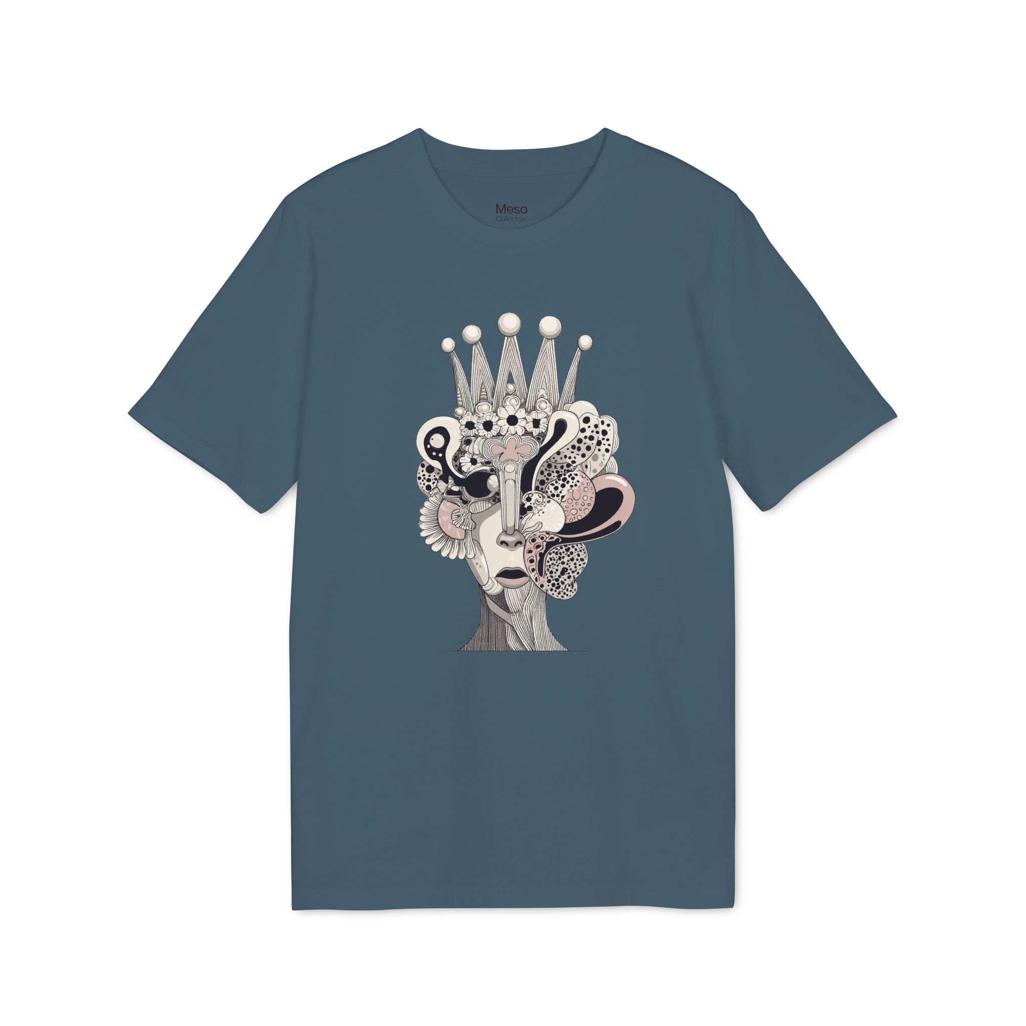 Limited Edition: Artistic Crowned Portrait T-Shirt — Surreal Feminine Collage Tee