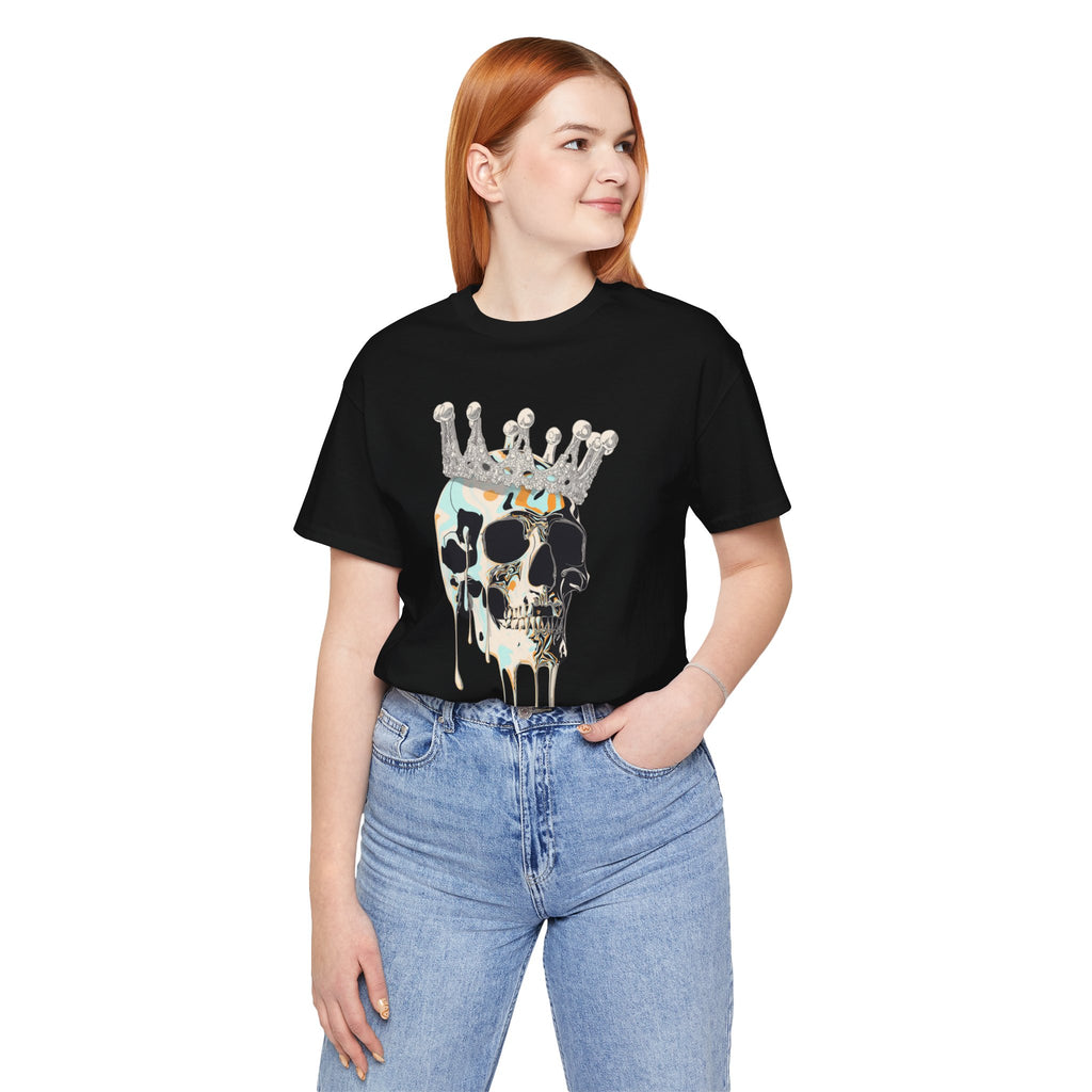 Skull Crown Graphic Tee — Dripping Art Skull T-Shirt