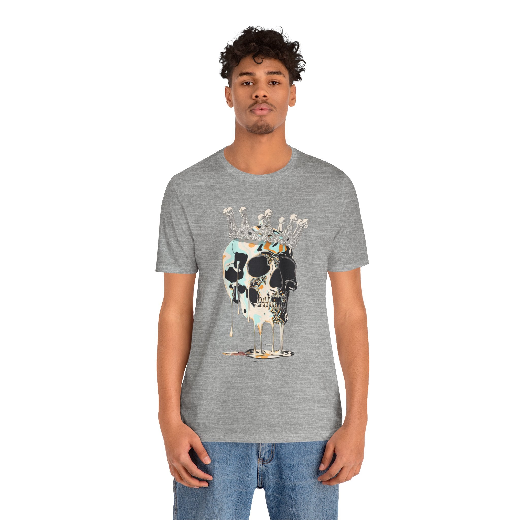 Skull Crown Graphic Tee — Dripping Art Skull T-Shirt