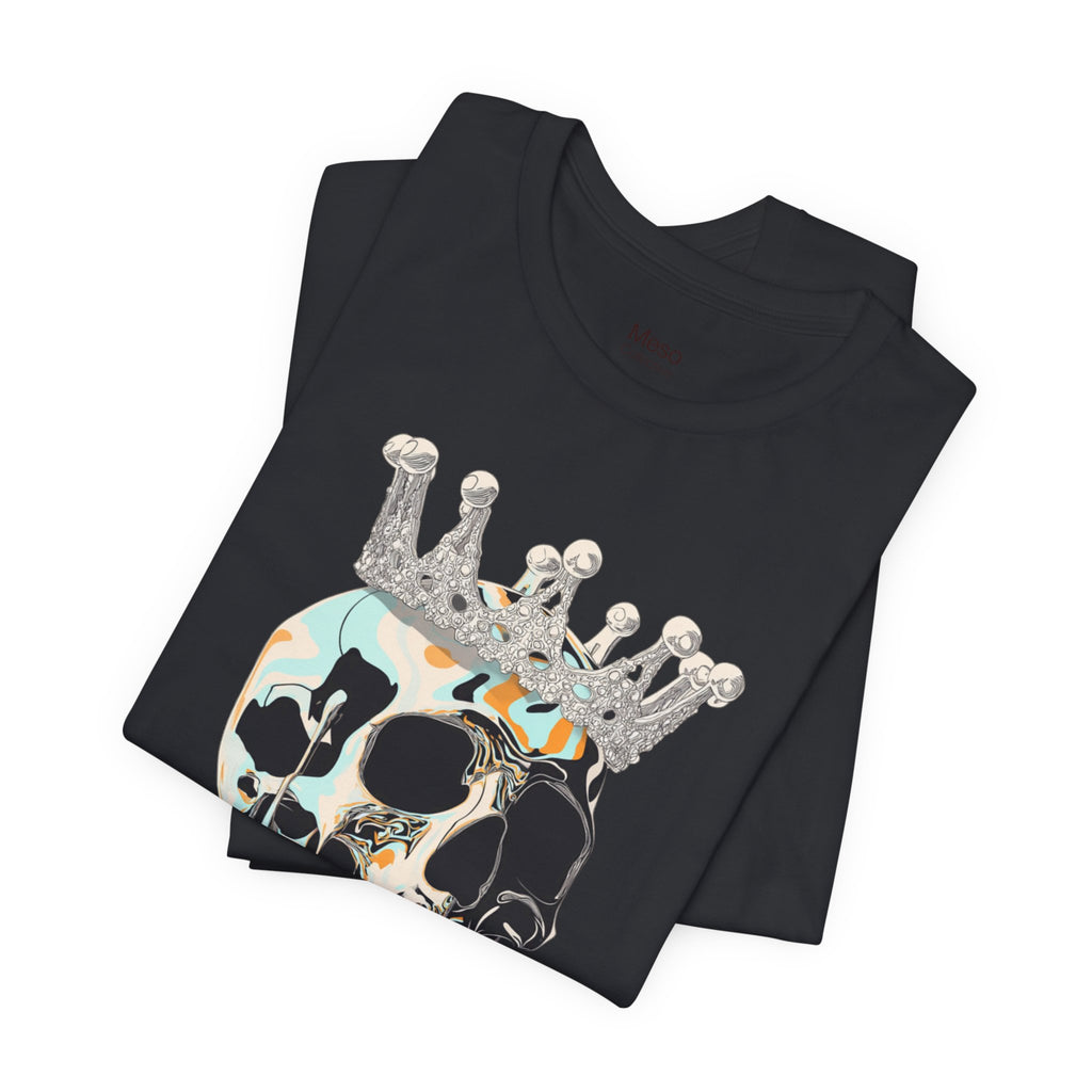 Skull Crown Graphic Tee — Dripping Art Skull T-Shirt