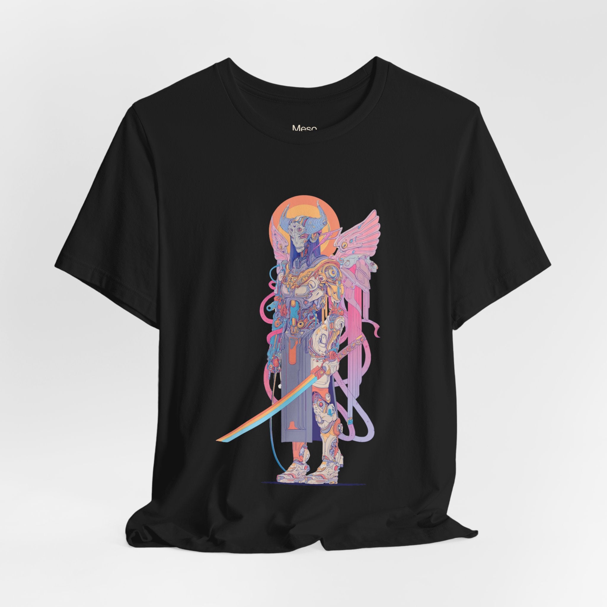 Celestial Warrior with Sword T-Shirt | Angelic Armor Illustration